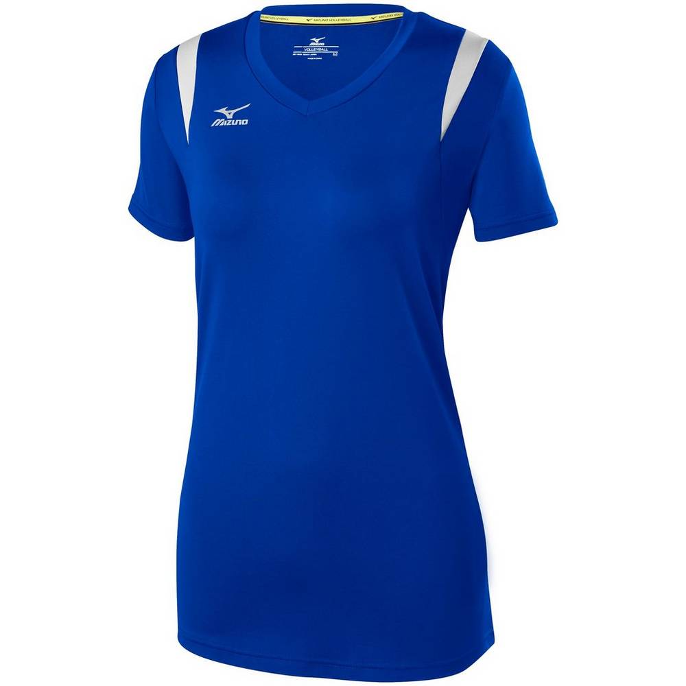 Womens Mizuno Balboa 5.0 Long Sleeve Volleyball Jersey Royal/Silver Philippines (YXALBK029)